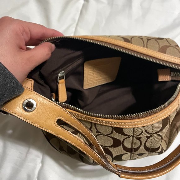 Original COACH Tan/Brown Monogram Purse - Picture 8 of 11